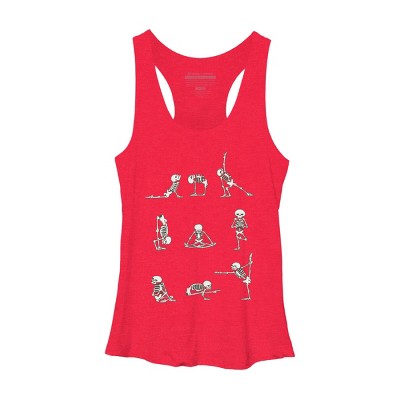 Women's Design By Humans Skeleton Yoga By huebucket Racerback Tank Top