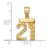 Black Bow Jewelry 14k Yellow Gold, Varsity Collection, Small D/C Pendant Number 21 - 3 of 4