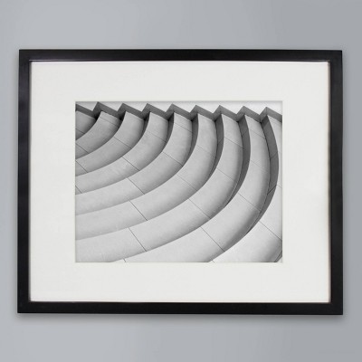 16" x 20" Matted to 11" x 14" Thin Gallery Frame Black - Threshold™: Modern Style, Beveled Acid-Free Mat, MDF Composite