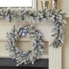 Seasonal LLC Palmetto Pine 6ft Flocked Pre-lit Garland, 9 light Functions (Battery Operated) - 4 of 4