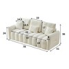 GDFStudio Miri Contemporary 78'' 3-Seater Teddy Upholstered Sofa with Pillows - 3 of 4
