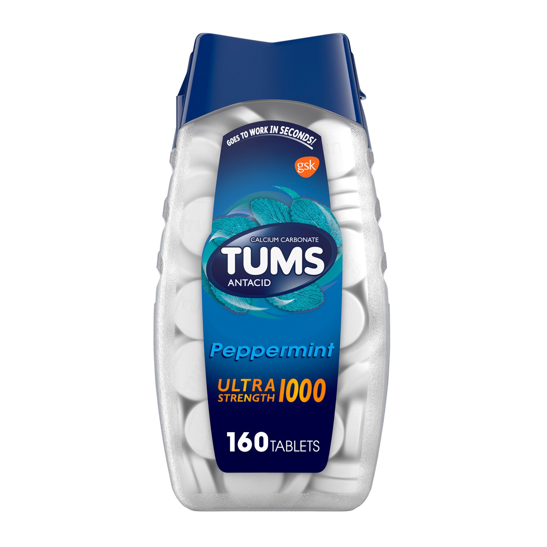 Tums Ultra Strength Mint Antacid Chewable Tablets 160ct