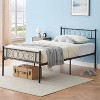Twin/Twin XL/Queen Size Metal Bed Frame with Heart Design Headboard, Under Bed Storage, No Box Spring Needed For Kids & Teens - 2 of 4