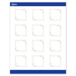 Avery Printable Square Cards, Gold Dots with Green Florals, 2" x 2", Matte White Square Cards, Laser/Inkjet, 120ct, Great for Business Cards - 1 of 4