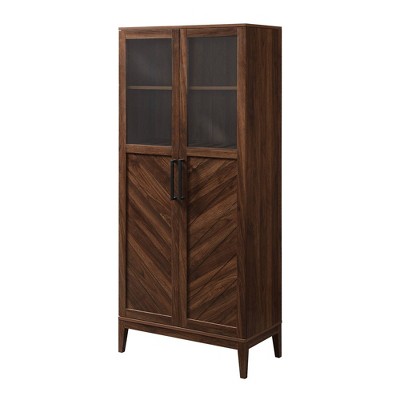 68" Boho Modern Tall Storage Wood Cabinet - Saracina Home