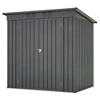 LOVMOR 6 x 4 ft Outdoor Storage Shed, All Weather Tool Shed for Garden, Backyard, Lawn, Black - 2 of 4