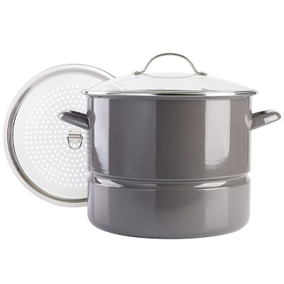 Kenmore 16 Quart Stainless Steel Pot In Blue With Steamer Insert And Glass  Lid : Target