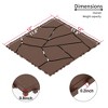 Dolonm 12"x12"  Patio Deck Tiles, 44pcs,DIY Module Interlocking Decking Tiles Floor Tile - 3 of 4
