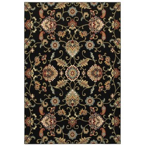 Captiv8e Designs Katherine Floral Traditional Black Area Rug - 1 of 3