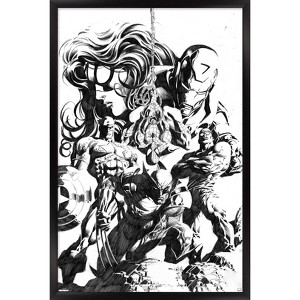 Trends International Marvel Sketch - Group Framed Wall Poster Prints - 1 of 4