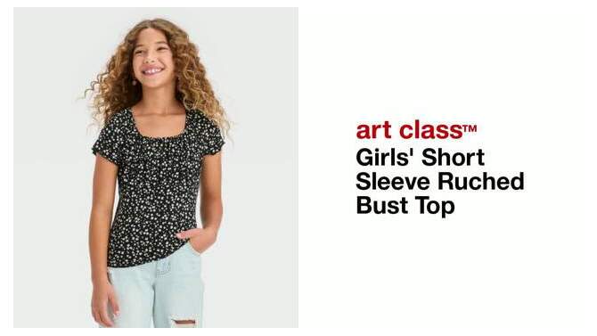 Girls' Short Sleeve Ruched Bust Top - art class™, 2 of 5, play video