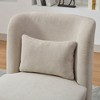 Vynxaria 25.2 Inch Beige Chenille Accent Chairs, Armless 360° Swivel Metal Base, Comes with Pillow, Ideal for Home & Office - 2 of 4
