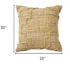 HomeRoots 22" Natural Trellis Jute Throw Pillow With Embroidery - 2 of 4