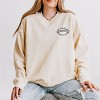 Embroidered Football Gameday - Womens Lightweight Garment Dyed Sweatshirt - 3 of 3