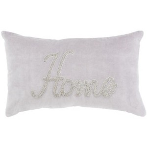 Home Pillow - Grey - 12"X20" - Safavieh - 1 of 4