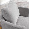 Hrinhom Modern Chenille Swivel Barrel Chair with Metal Base - 3 of 4