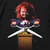Chucky Child's Play 2 Poster Art With Chucky Name On Sleeve Adult Unisex Long Sleeve T-Shirt - 2 of 2