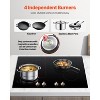 VEVOR Induction Cooktop, 6600W Electric Countertop Burner,4 Burner Knob Control Stove,Built-in Induction Cooktop with 12 Temperature Settings, Black - 3 of 4