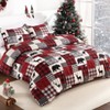 Children's Christmas-Themed Duvet Cover Set, Soft Brushed Microfiber Duvet Cover Set, Reindeer Print Holiday-Themed Bedroom Bedding - 3 of 4