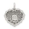 Black Bow Jewelry Sterling Silver 16mm Antiqued Daddy's Little Girl Heart Pendant - 3 of 4