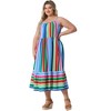 Agnes Orinda Women's Plus Size Adjustable Straps Striped Midi Summer Cami Sundress - 3 of 4