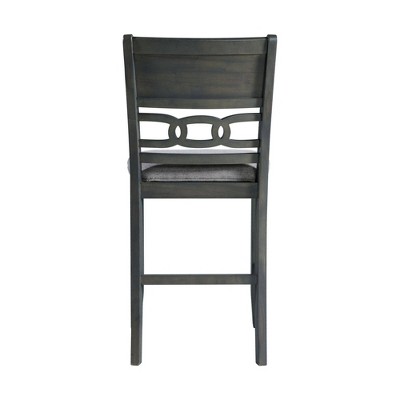 Gray Counter Height Dining Set with Faux Leather Chairs