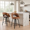 Art Leon Set of 2 Modern Minimalist Swivel and Upholstered Counter Height Barstool - 2 of 4