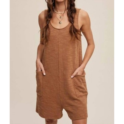 Women's Scooped Neck Soft Knit Romper - Listicle