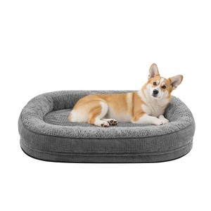 JOEJOY Orthopedic Dog Beds, Egg-Crate Memory Foam Pet Couch Bed with Bolster Sides, Waterproof Lining, Removable - 1 of 4