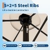15Ft Rectangular Patio Umbrella with Base Large Patio Umbrella with Crank Handle, UV Resistant, Suitable for Outdoor Markets, Backyard, Poolside-Beige - 3 of 4