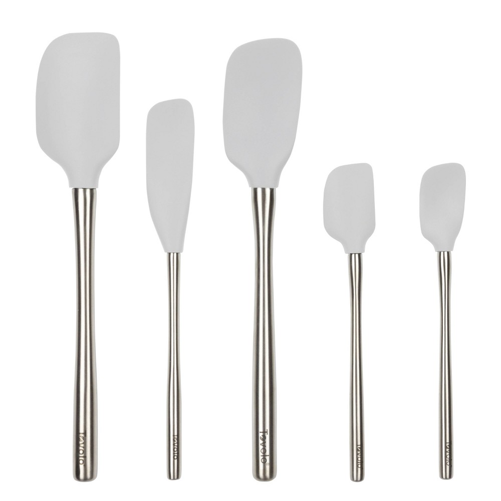 Photos - Other Accessories Tovolo 5pc Silicone/Stainless Steel Flex Core Spatula Set Oyster Gray