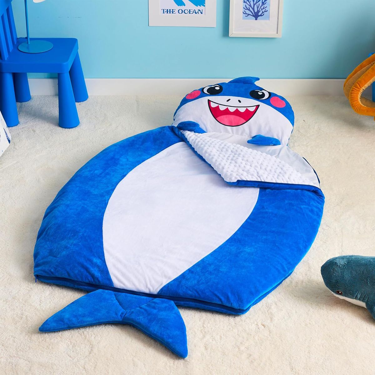 Joyfy Kids Sleeping Bag 4 5 6 Year Old Boys Girl Gifts Toddler Nap Mat with Pillow & Blanket Kids Soft Plush Sleeping Mat for Preschool Kids - thumbnail 7