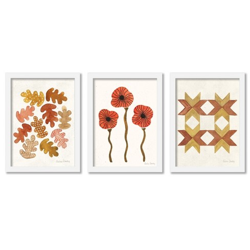 set Of 3) Organic Watercolor Pods By Pauline Stanley Black Framed Triptych  Wall Art Set 8 X 10 Americanflat - Americanflat : Target