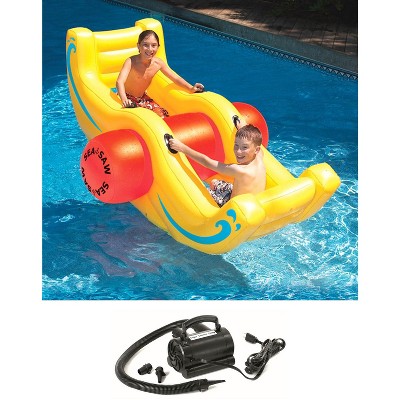 New Swimline 9058 Pool Inflatable Float Sea-Saw Rocker See-Saw w/ 110V Air Pump