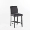 Set of 2, 27" Upholstered Counter Height Barstools with Nailhead Trim-Gray - 4 of 4
