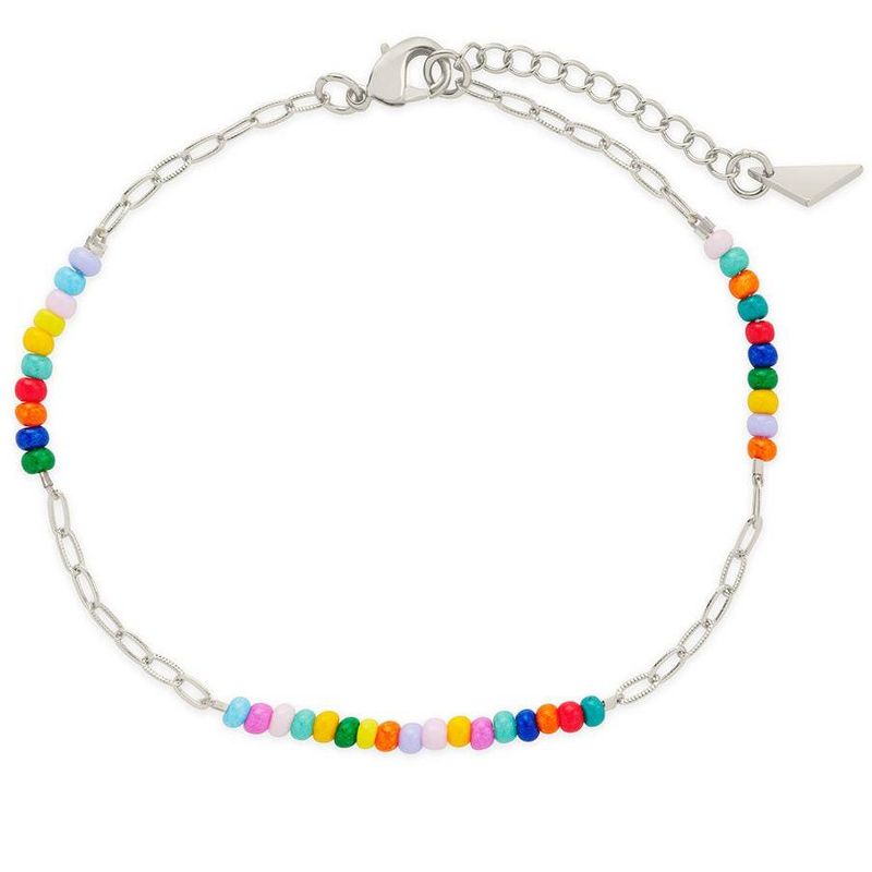 SHINE by Sterling Forever Iridiana Beaded Anklet, 1 of 4