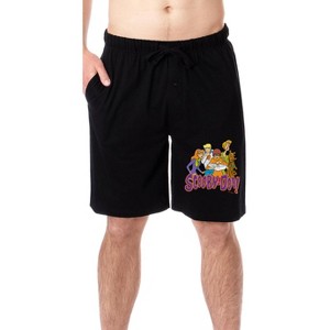 Scooby-Doo Mens' Daphne Velma Scooby Shaggy Fred Sleep Pajama Shorts Black - 1 of 3