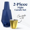 American Atelier Modern Geometric 37oz Bedside Carafe and Gold Tumbler Glass/Lid, 2-Piece Set - 2 of 4