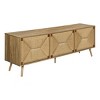 71" Mid Century TV Stand Media Console with Natural Seagrass Doors & Storage Cabinets for Living Room-Baofuwish - 2 of 4
