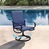 Captiva Designs 9pc Outdoor Slat-top Square Metal Dining Table and Sling Swivel Chairs - 4 of 4