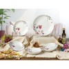 Lorren Home Trends 5 Piece Porcelain Pasta Set, 1 Serving Bowl and 4 Individual Bowls,  Floral Design - 2 of 4