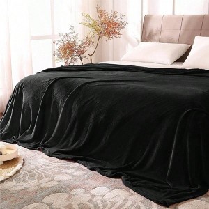 King Size Blanket, Luxury Plush Fleece Throw, 108x90 Inches, Super Soft Warm, All Seasons, Black - 1 of 4