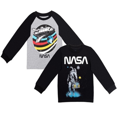 H.I.S. International NASA Astronaut 2 Pack Long Sleeve Graphic T-Shirts 