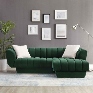 MINIMORE Modern Style 88.2''W Charlotte 3Seater Chesterfield Sofa with Ottoman Set - 1 of 4