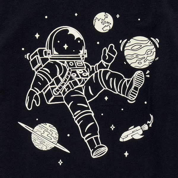 Playera de manga corta de nave espacial de ajuste clásico para niños pequeños - Cat & Jack™ Negro 3