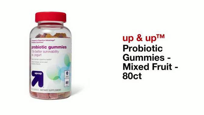 Probiotic Gummies for Digestive Health - Mixed Fruit - 80ct - up &#38; up&#8482;, 2 of 7, play video