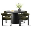 5 Piece Dining Set for 4,Extendable Wood Dining Table with 4 Upholstered Velvet Dining Chairs with Arm for Dining Room,Kitchen-Maison Boucle - 2 of 4