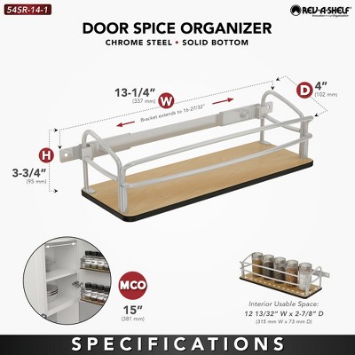 Rev-A-Shelf Steel Door/Wall Mount Standard Spice Rack Pantry Shelf Organizer for Kitchen Cabinet Adjustable Storage Organization, 54SR-14-1 — фото 2