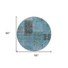 Teal Blue Aqua And Gray Patchwork Washable Indoor Outdoor Area Rug - 3 of 4