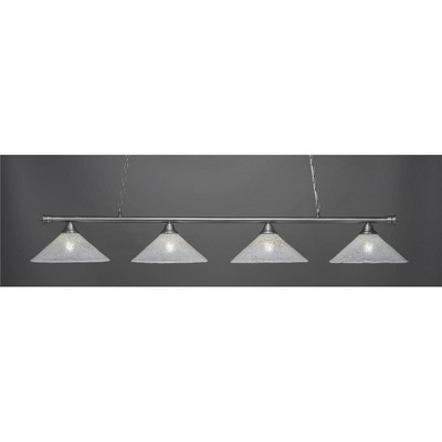 Toltec Lighting Oxford 4 - Light Island Pendant Light in  Brushed Nickel with 16" Gold Ice Shade